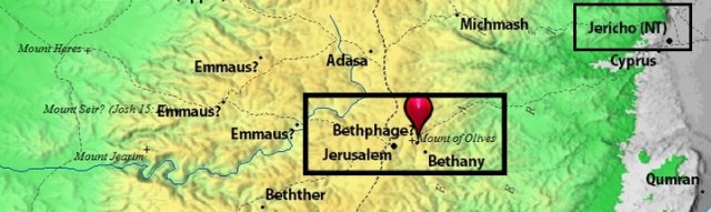 Jericho Bethphage Jerusalem map